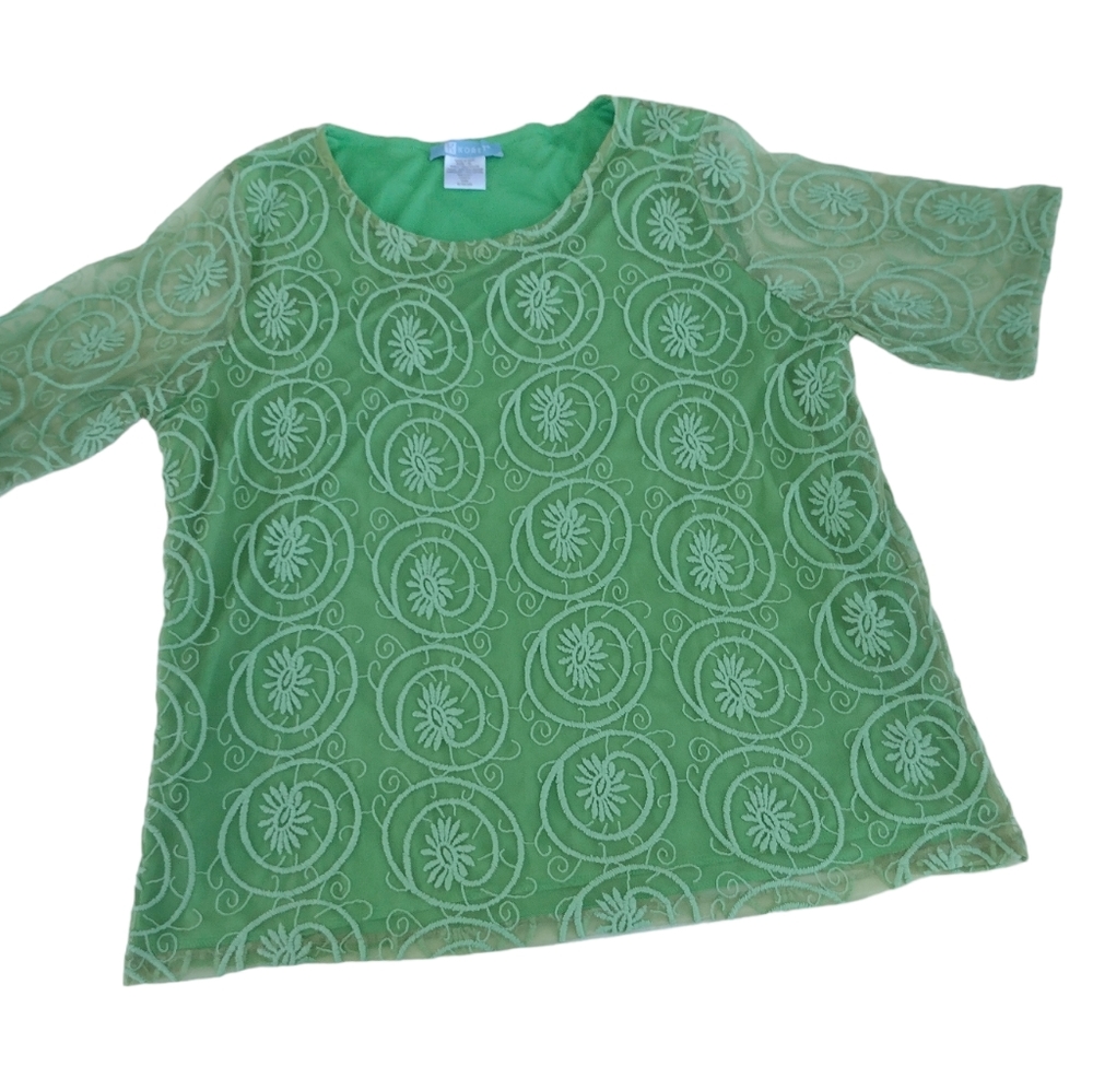 Embroidered mesh layered shirt